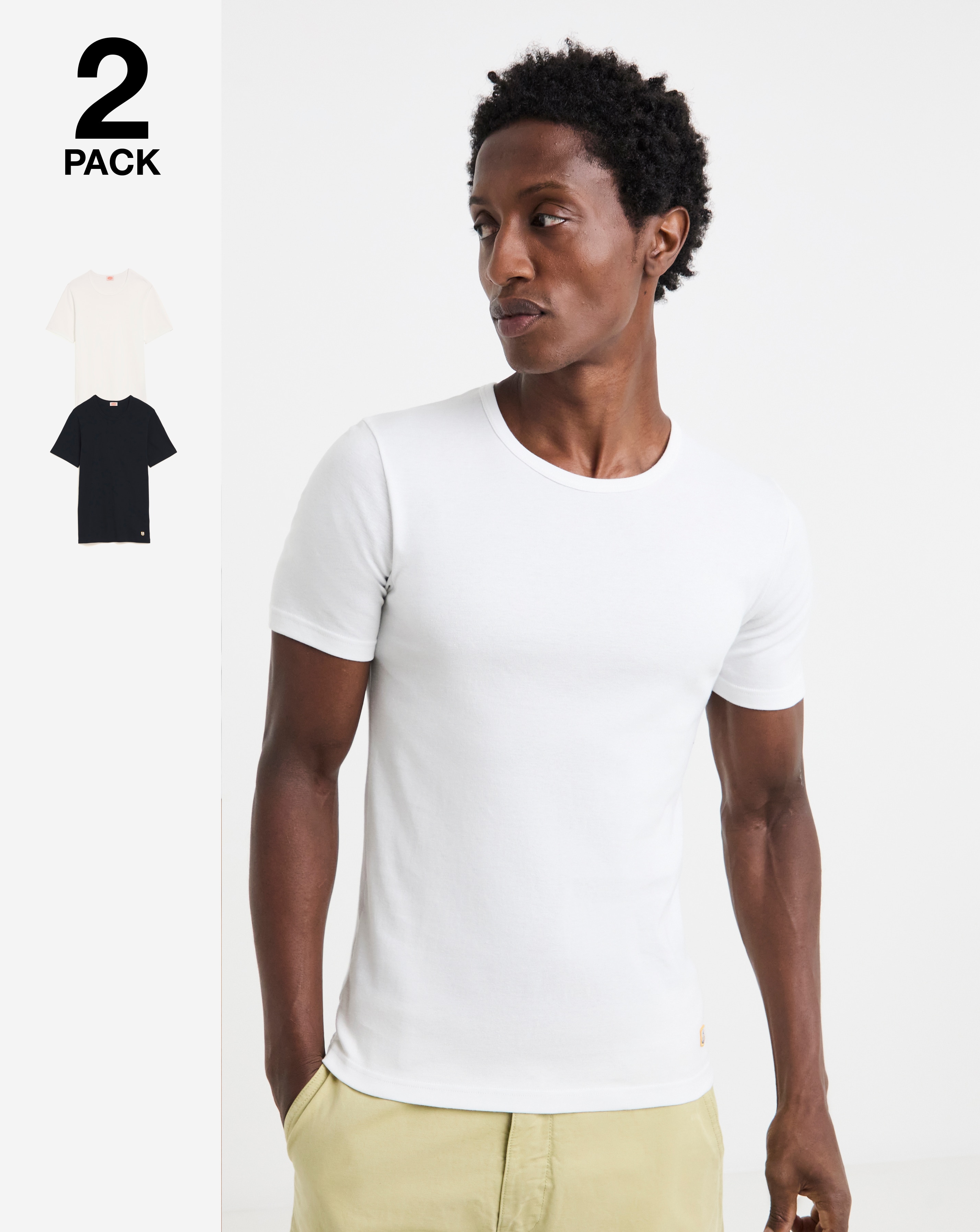 New In - Armor Lux 2 Pack T-Shirt - Navy/White