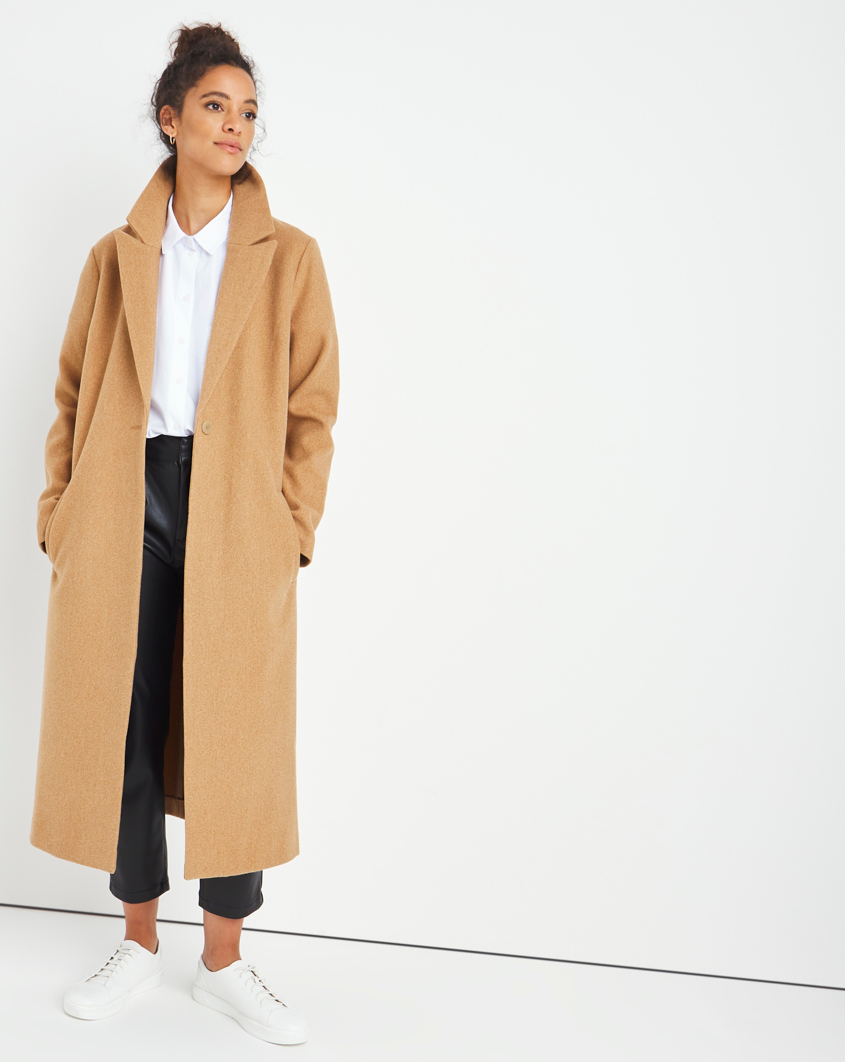 Camel Single Breasted Coat | J D Williams
