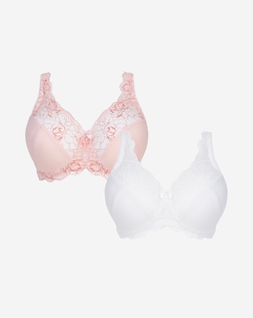 2 Pack Ella Lace Non Wired Full Cup Bras