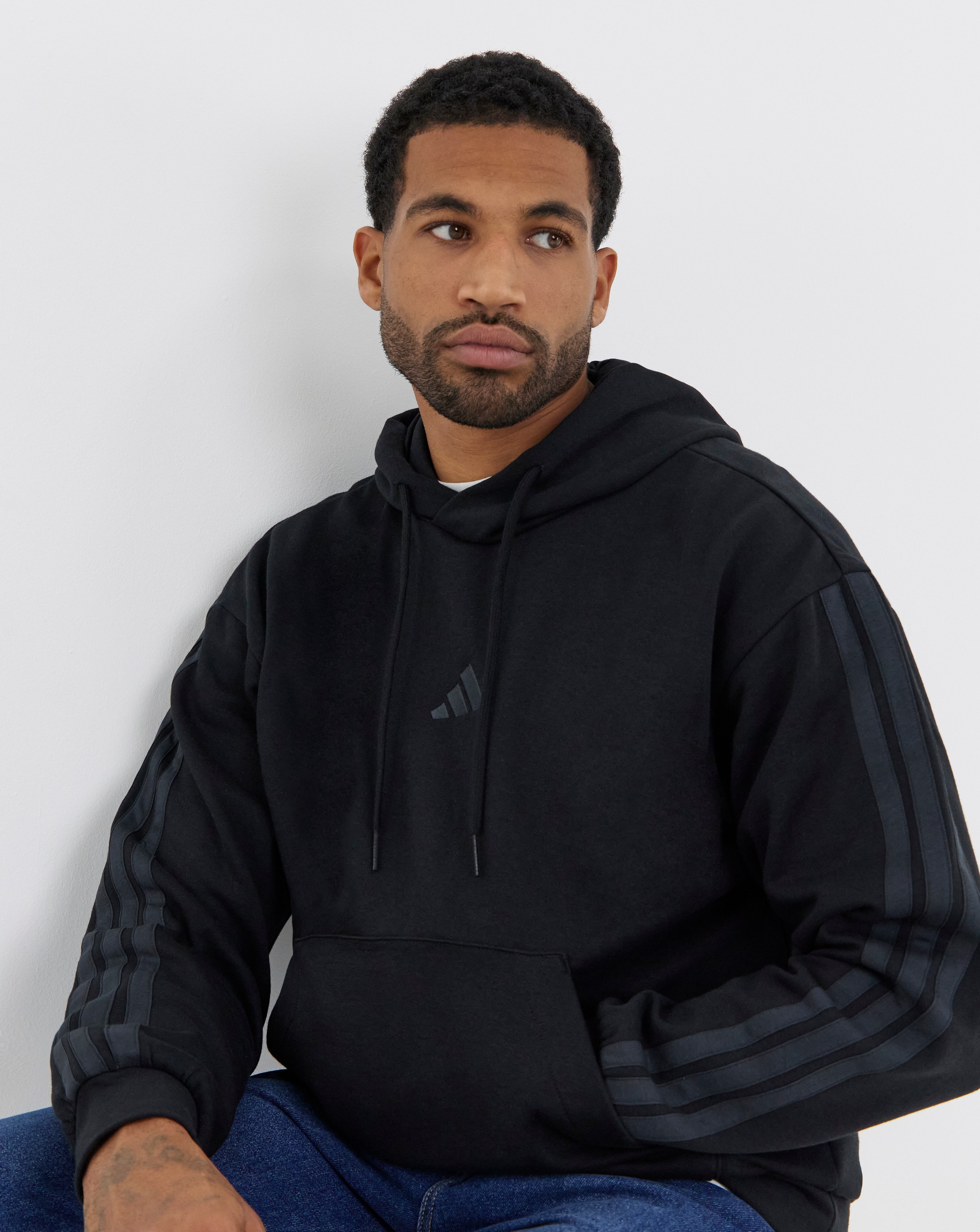 adidas 3 Stripes Fleece Hoodie
