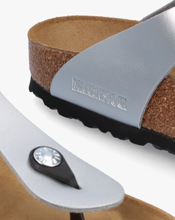 Birkenstock Gizeh Birko Flor Silver Toe Post Sandals Standard Fit
