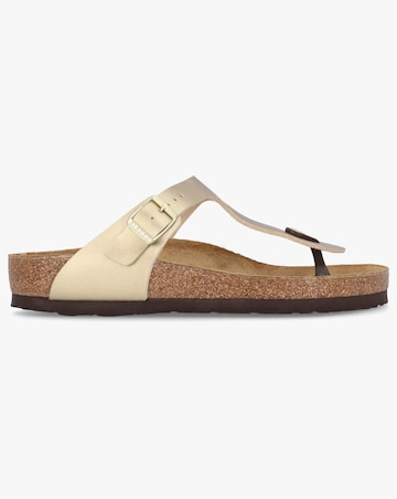 Birkenstock Gizeh Birko Flor Gold Toe Post Sandals Standard Fit