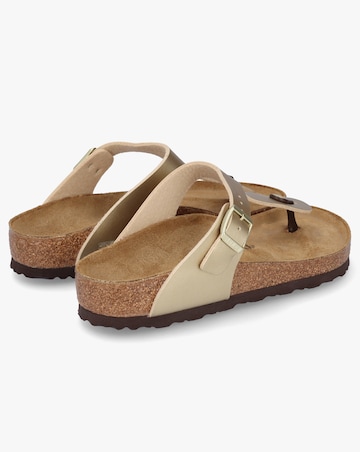 Birkenstock Gizeh Birko Flor Gold Toe Post Sandals Standard Fit