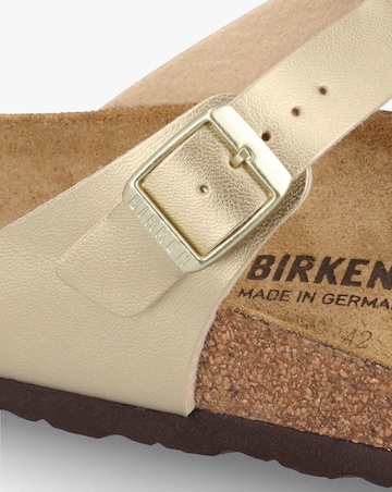 Birkenstock Gizeh Birko Flor Gold Toe Post Sandals Standard Fit