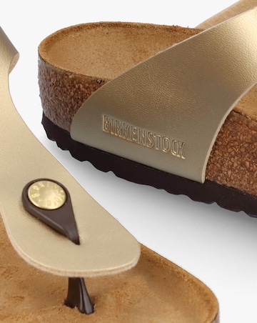 Birkenstock Gizeh Birko Flor Gold Toe Post Sandals Standard Fit