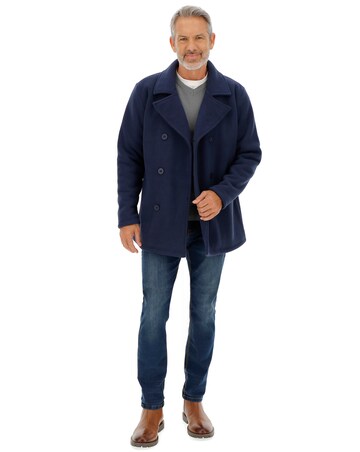 Navy Fleece Pea Coat