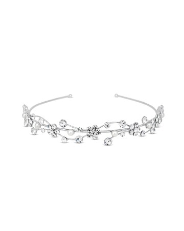 Jon Richard Nina Crystal Flower And Pearl Waves Headband