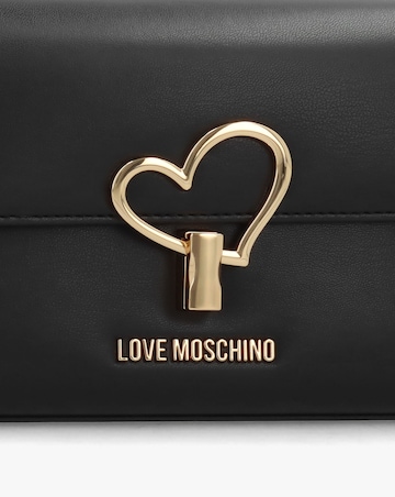 Love Moschino Heart Clasp Black Shoulder Bag