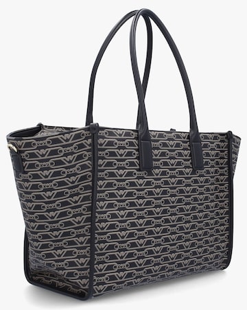 Emporio Armani Black & Ecru Monogram Tote Bag