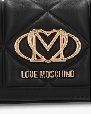 Love Moschino Mini Heart Logo Quilted Pillow Black Cross-Body Bag