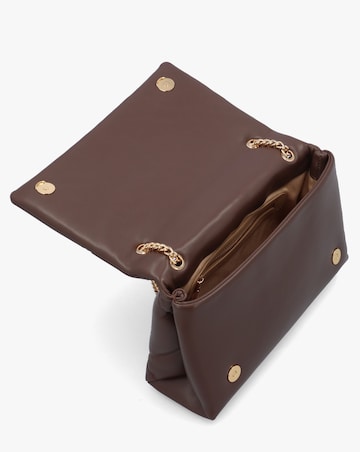 Love Moschino Heart Logo Quilted Pillow Brown Shoulder Bag