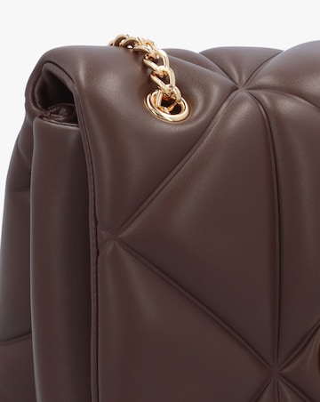 Love Moschino Heart Logo Quilted Pillow Brown Shoulder Bag