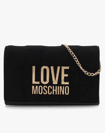 Love Moschino Mini Checkerboard Chain Black Shoulder Bag
