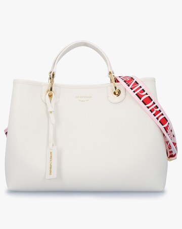 Emporio Armani White Pebbled Shopper With Pouch