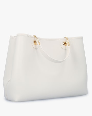 Emporio Armani White Pebbled Shopper With Pouch
