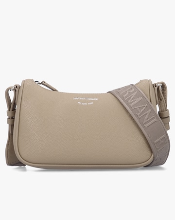 Emporio Armani Lilly Taupe Pebbled Baguette Bag