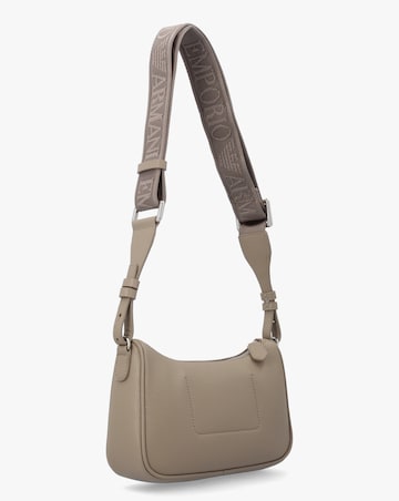 Emporio Armani Lilly Taupe Pebbled Baguette Bag