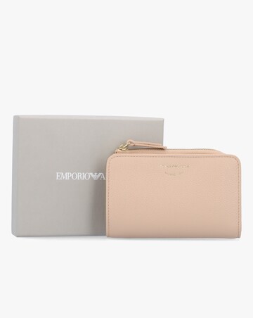 Emporio Armani Bifold Nude Tumbled Leather Zip Around Wallet