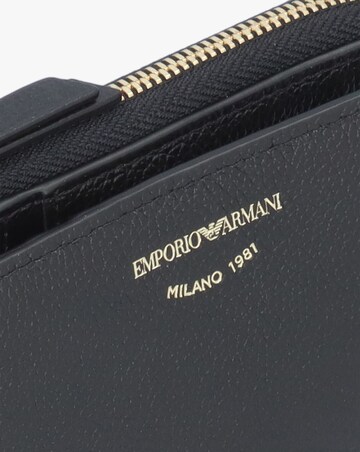 Emporio Armani Bifold Black Tumbled Leather Zip Around Wallet