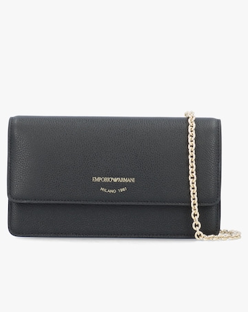 Emporio Armani Mini Black Tumbled Leather Cross-Body Bag