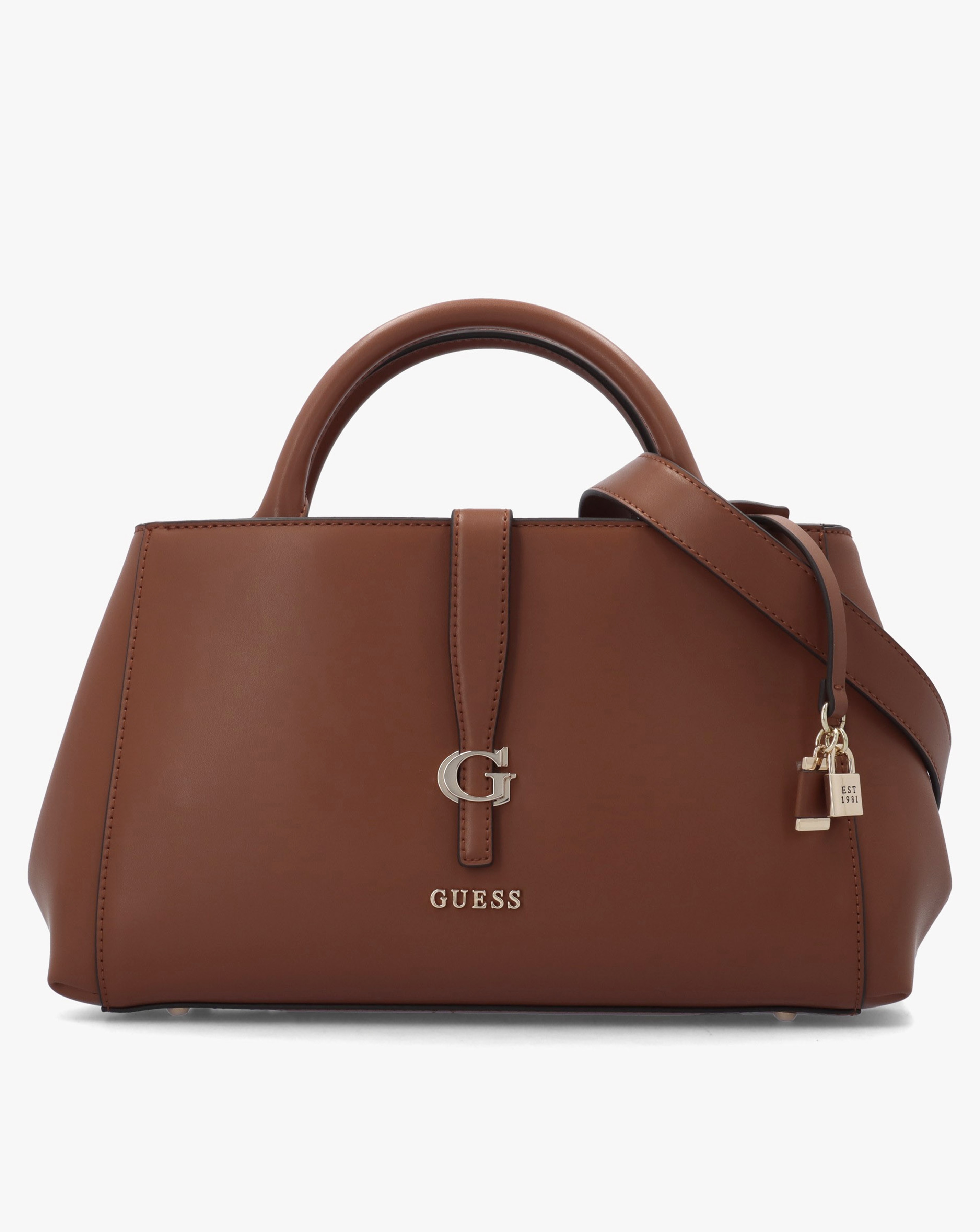 Guess Carrie Girlfriend Cognac Satchel