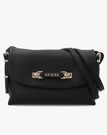 Guess Lefia Large Flap Black Shoulder Bag