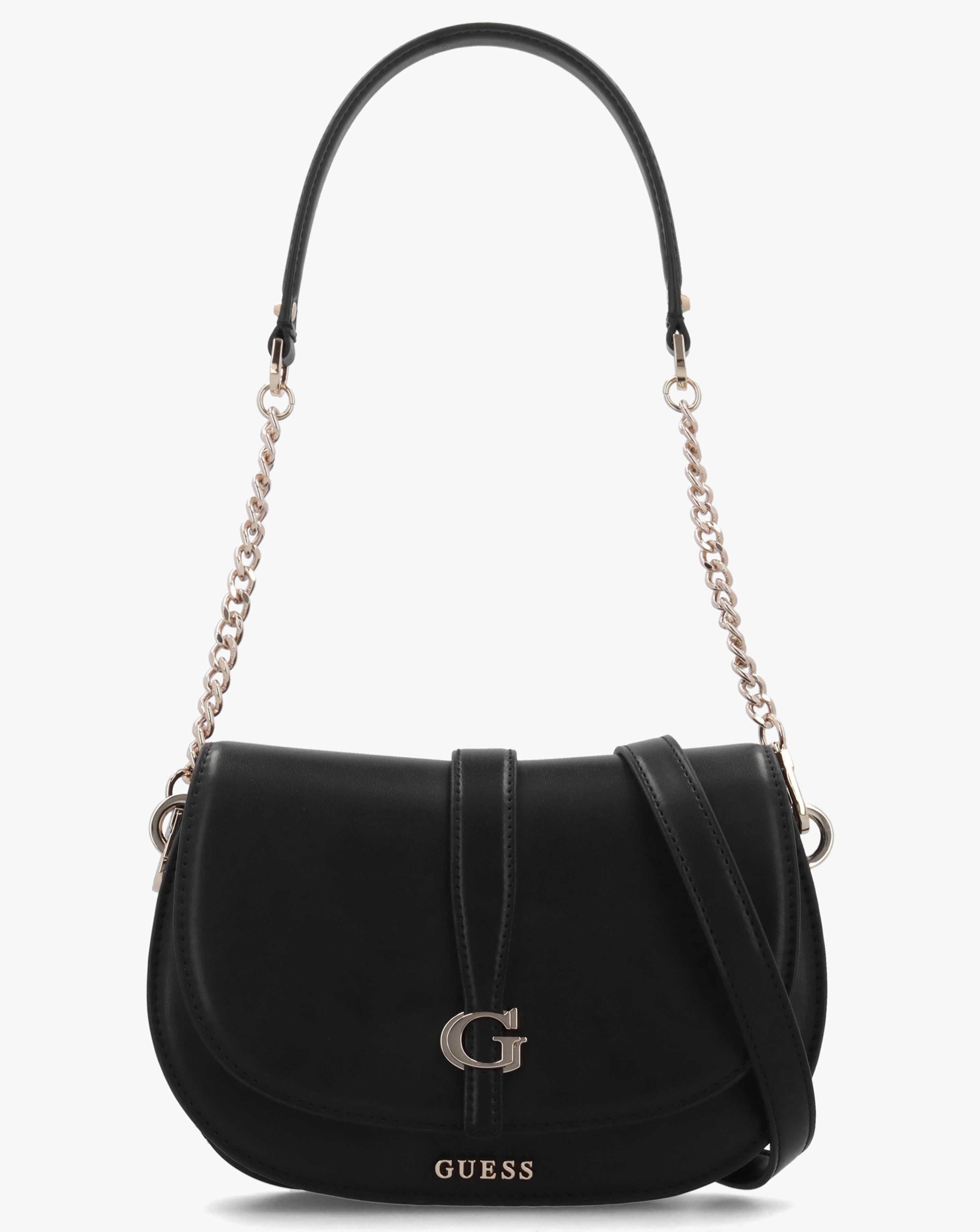 New In - Guess Carrie Flap Black Shoulder Bag