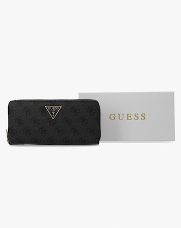 Guess Laurel II Large Coal Logo Zip Around Wallet