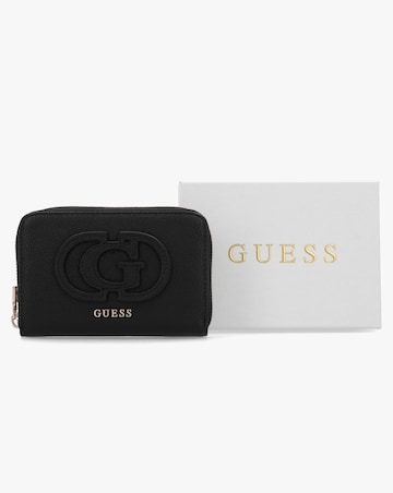 Guess Calebra Medium Black Zip Around Purse