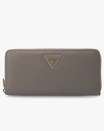 Guess Laurel II Large Dark Taupe Zip Around Wallet