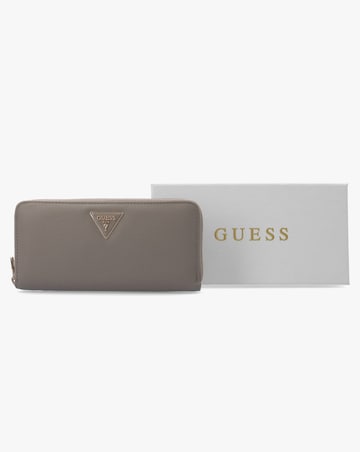 Guess Laurel II Large Dark Taupe Zip Around Wallet