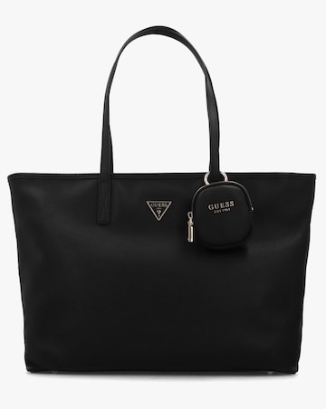 Guess Large Power Play 3 Black Logo Tech Tote Bag