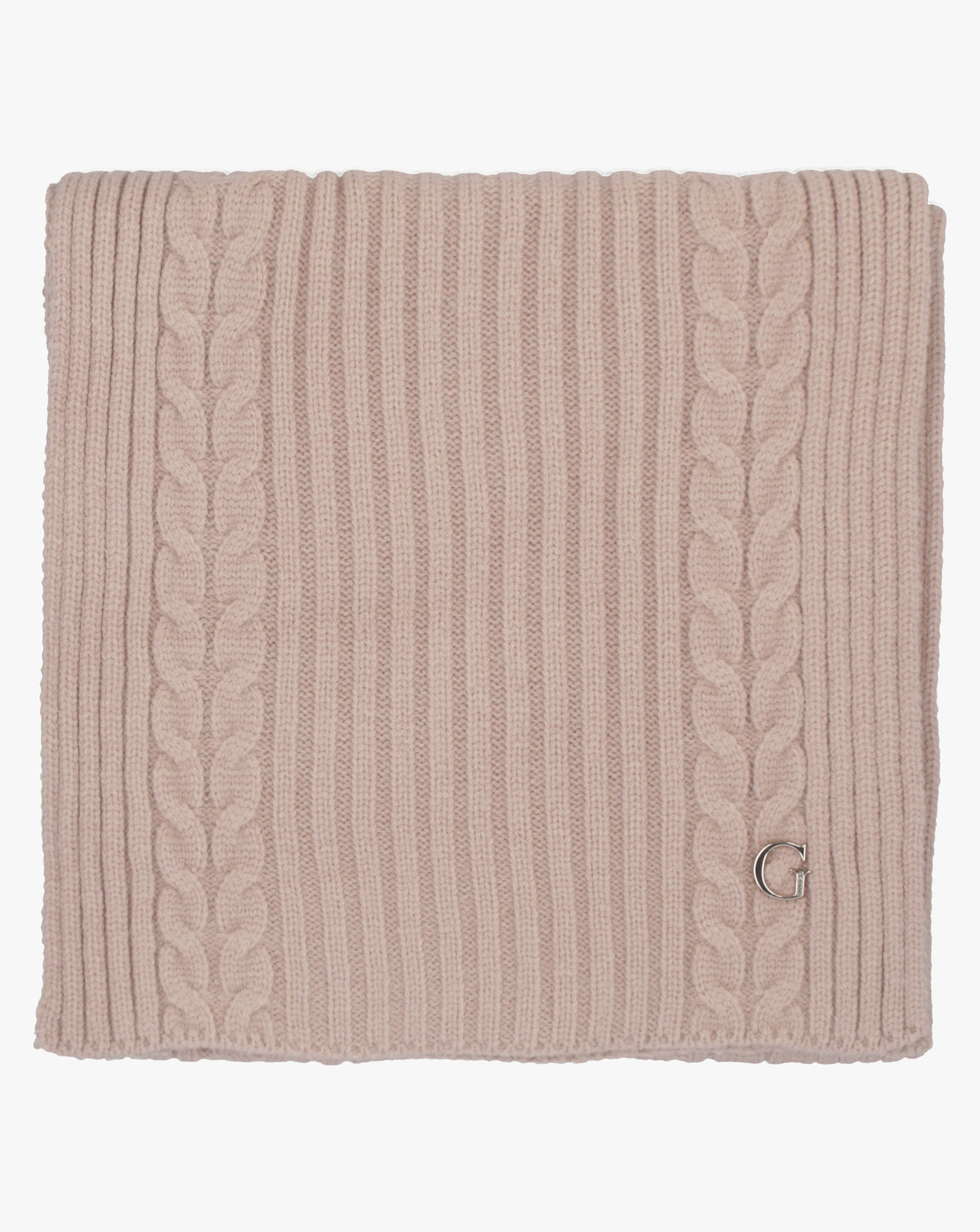 New In - Guess Pink Knitted G Logo Scarf