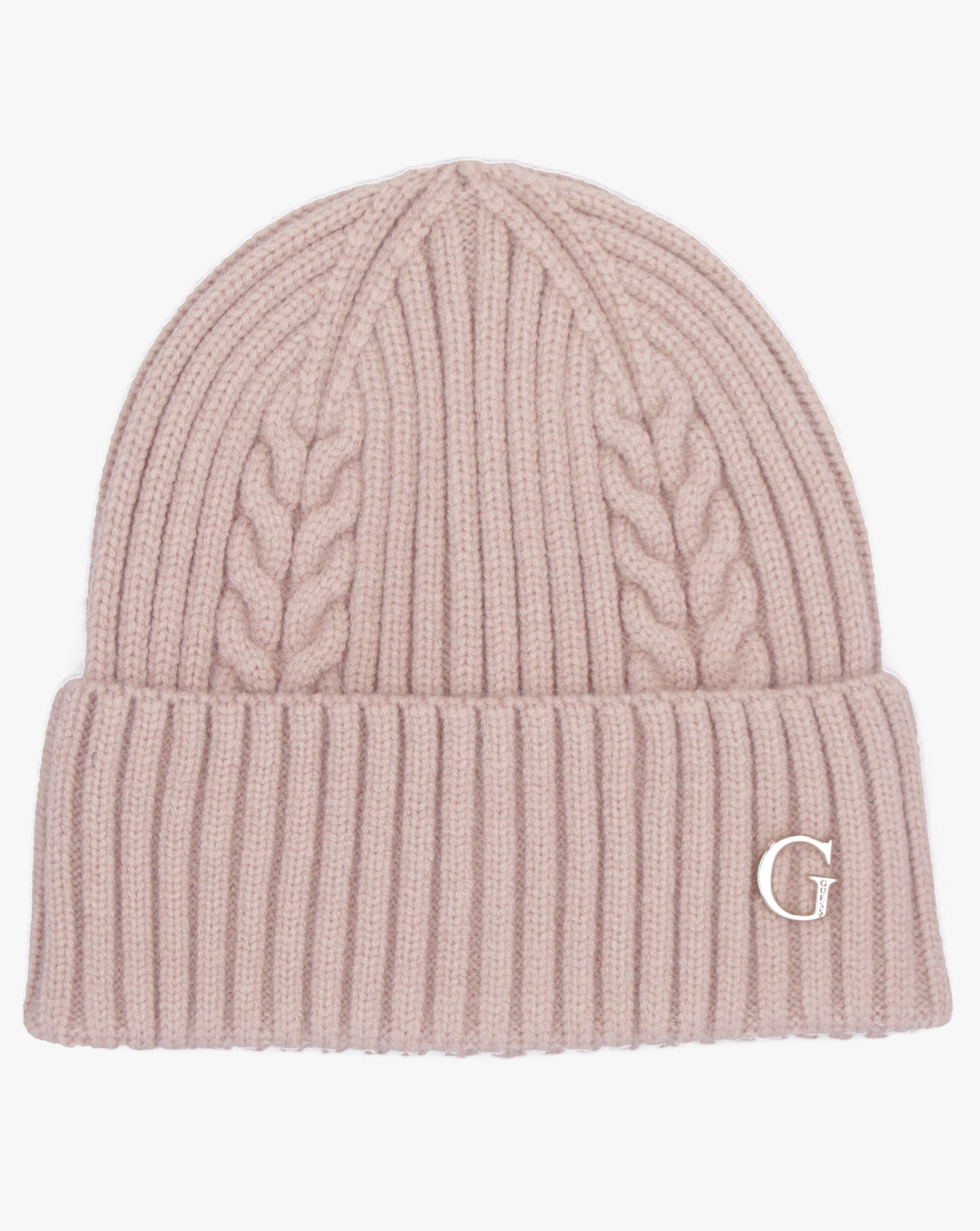 New In - Guess Pink Knitted G Logo Beanie Hat