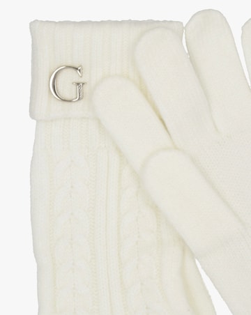 Guess Cream Knitted G Logo Gloves