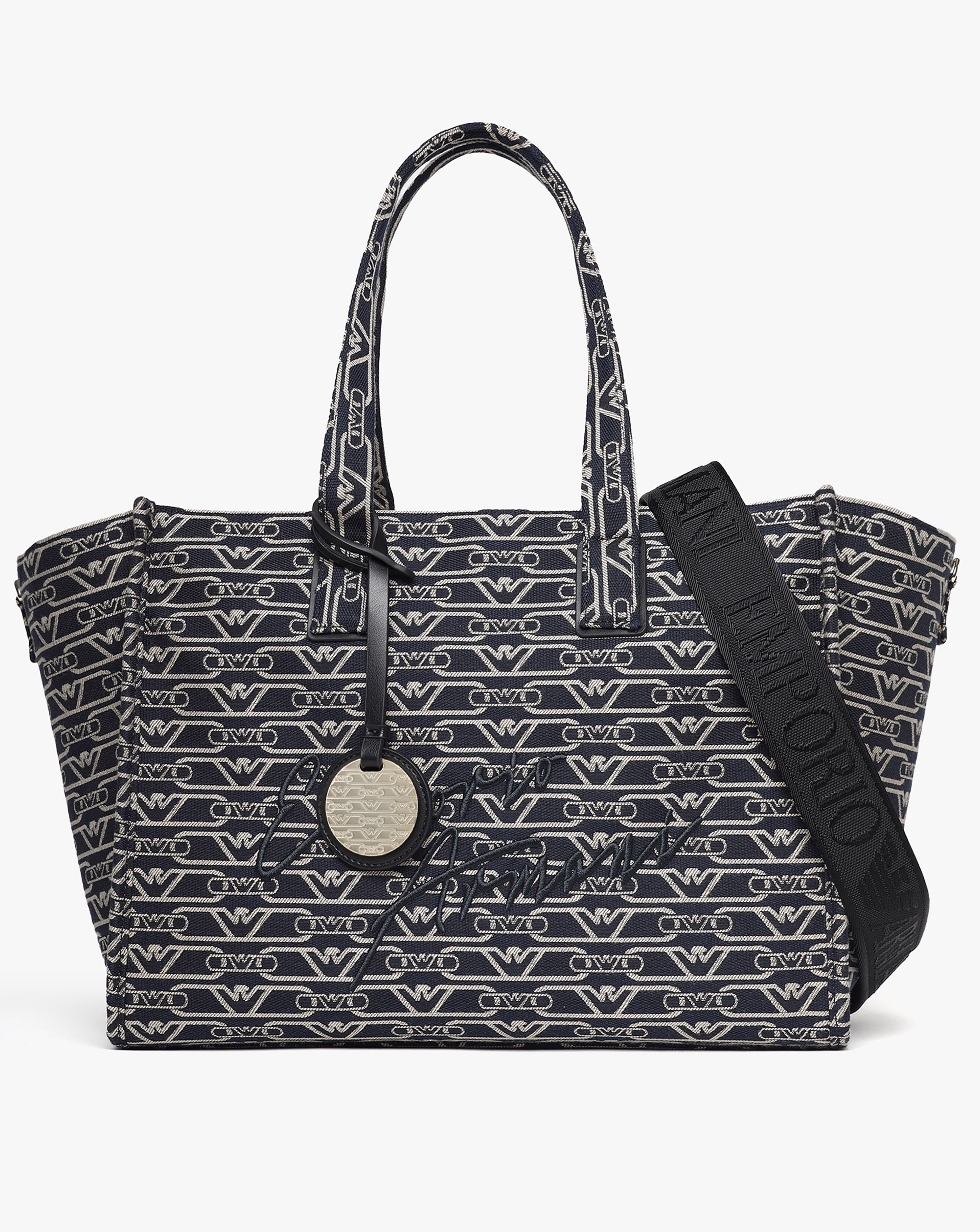 New In - Emporio Armani Canvas Jacquard Tote Bag
