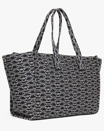 Emporio Armani Canvas Jacquard Denim Tote Bag