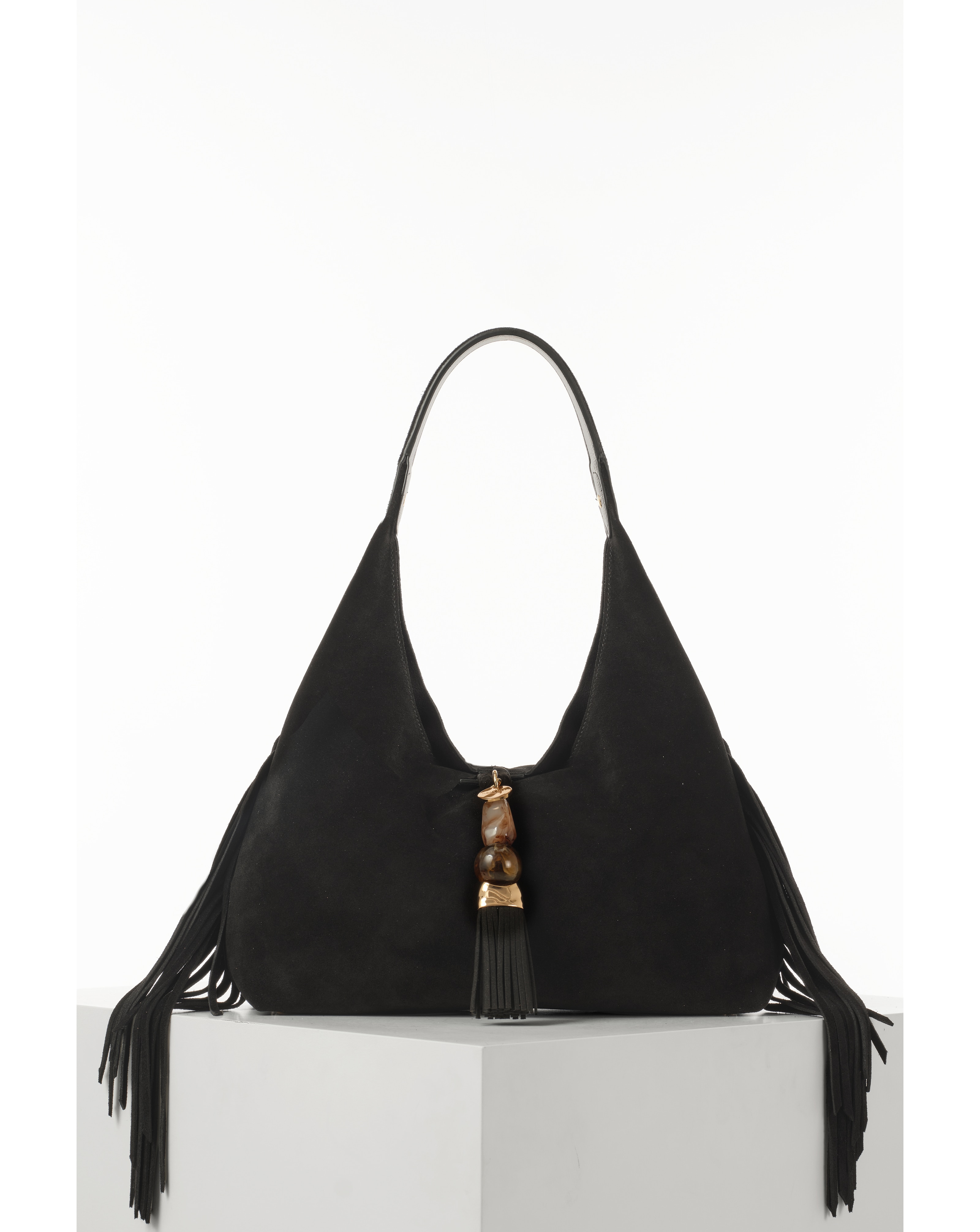 New In - Luella Grey Paloma Black Suede Bag