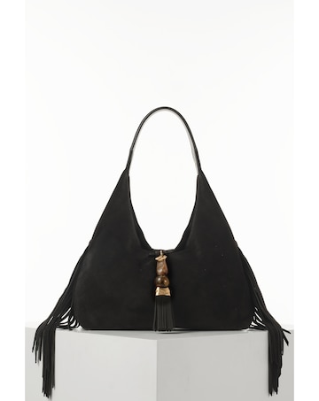 Luella Grey Paloma Black Suede Bag