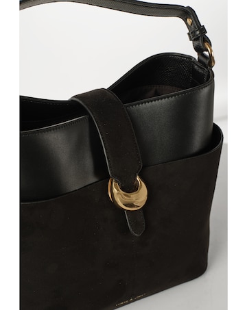 Luella Grey Indra Black Bucket Crossbody