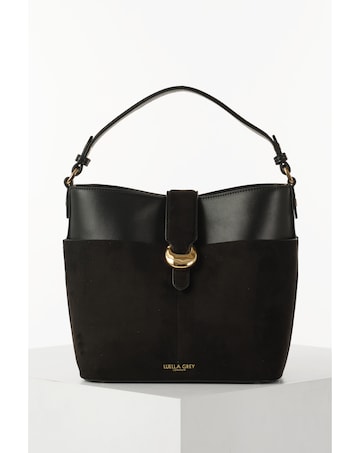 Luella Grey Indra Black Bucket Crossbody