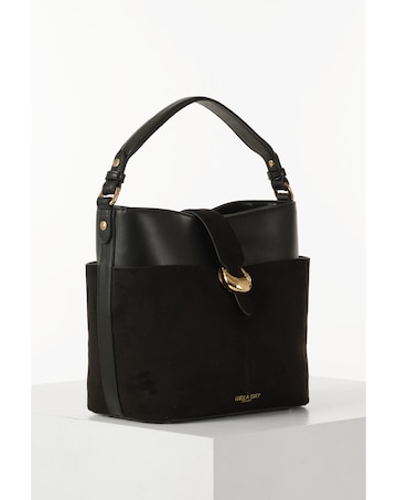 Luella Grey Indra Black Bucket Crossbody