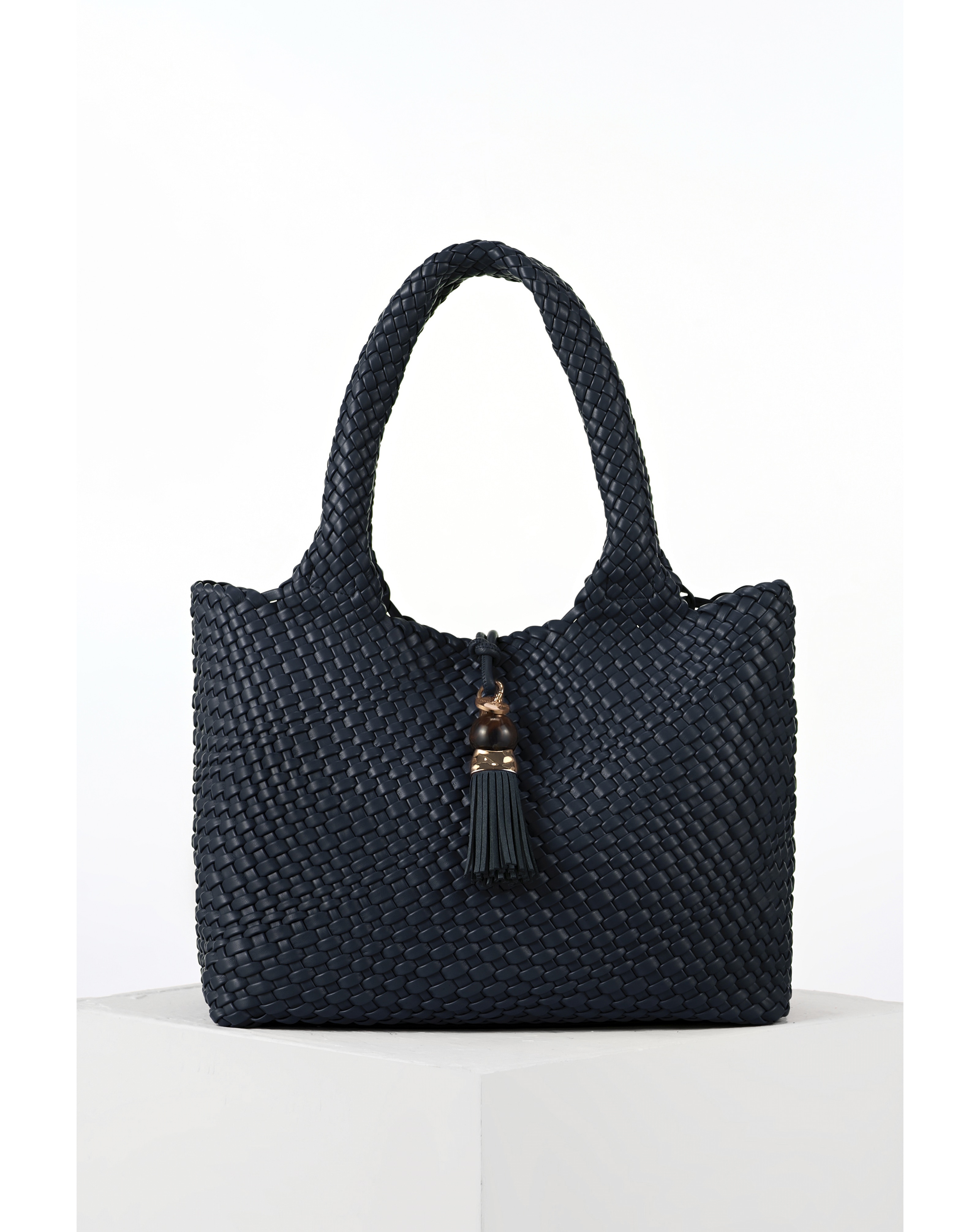 New In - Luella Grey Saskia Navy Large Woven Tote