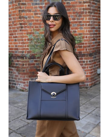 Luella Grey Darcy Black Laptop Tote