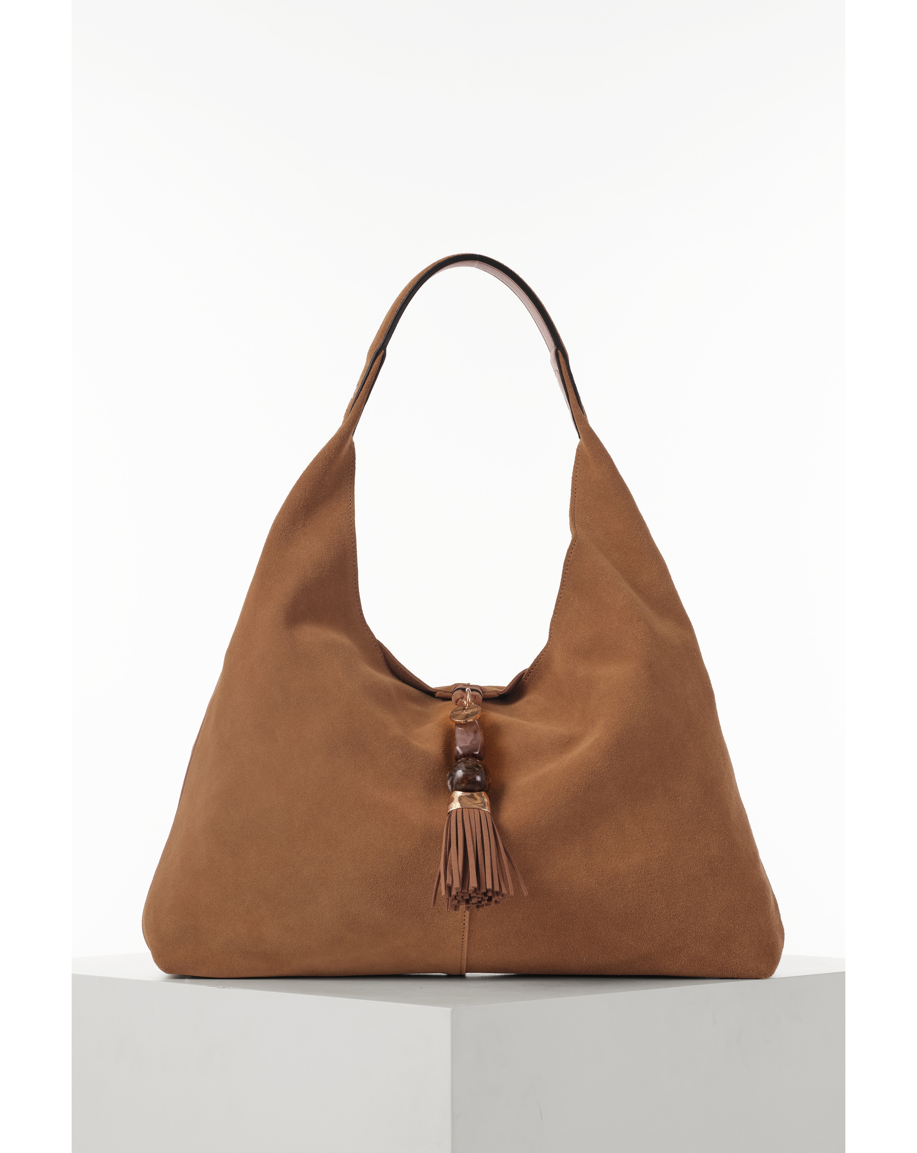 Luella Grey Pandora Camel Suede Hobo