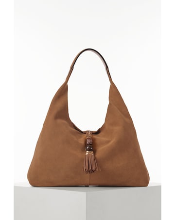 Luella Grey Pandora Camel Suede Hobo