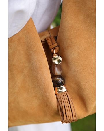 Luella Grey Pandora Camel Suede Hobo