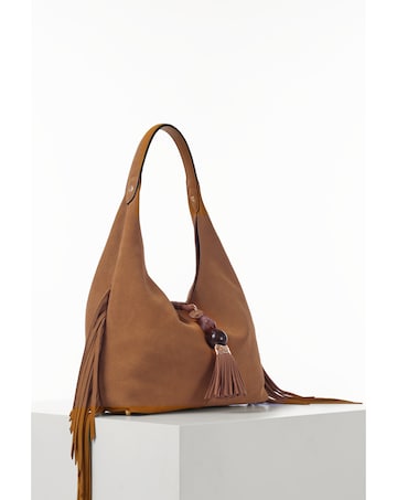 Luella Grey Paloma Camel Suede Bag