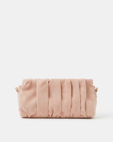 Accessorize Ruched Faux Suede Clutch Bag