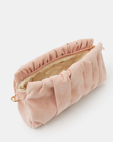 Accessorize Ruched Faux Suede Clutch Bag